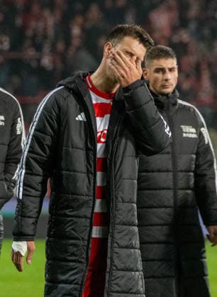 Fußball, Herren, Saison 2025 2026, 1. Bundesliga (12. Spieltag), 1. FC Union Berlin - 1. FC Heidenheim (1:2), Janik Haberer (1. FC Union Berlin), Andrej Ilic (1. FC Union Berlin), Enttäuschung nach Abpfiff, 29.11.2025, Copyright: xMatthiasxKochx