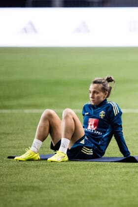 251130 Julia Zigiotti Olme during a training session with the Swedish women s national football team on November 30, 2025 in Stockholm. Photo: Kenta Jönsson BILDBYRAN COP 210 KJ0291 fotboll football soccer fotball träning practice training sverige sweden dam bbeng Copyright: KENTAxJÖNSSON BB251130KJ031
