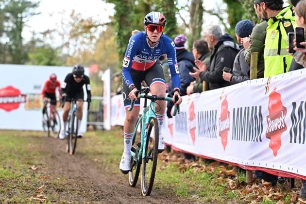 UCI Cyclocross World Cup 2025-2026 Flamanville FLAMANVILLE, FRANCE - NOVEMBER 30 : FOUQUENET Amandine (FRA) during the 2nd leg of the Flamanville UCI Cyclocross World Cup 2025-2026 a cyclocross race for Women Elite on November 30, 2025 in Flamanville, France, 30 11 2025 ( Flamanville France  Copyright: xBcex