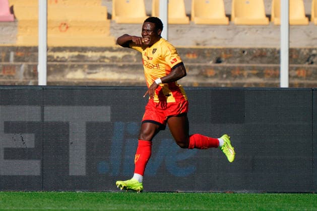 CALCIO - Serie A - US Lecce vs Torino FC Lameck Banda of US Lecce celebrates after scoring a goal during US Lecce vs Torino FC, Italian soccer Serie A match in Lecce, Italy, November 30 2025 Lecce Italy  Copyright: xIPAxSport ABACAx