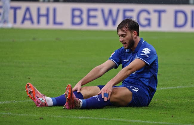 30.11.2025, Fussball, Herren, 2. Bundesliga, Saison 2025 2026, SV 07 Elversberg - SV Darmstadt 98, Killian Corredor (SV Darmstadt 98) enttäuscht Elversberg Ursapharm-Arena an der Kaiserlinde Saarland Deutschland (DEU)