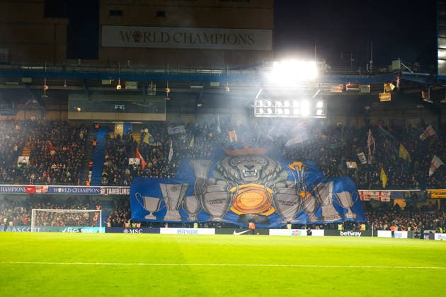 Chelsea v Arsenal Premier League 30 11 2025. Chelsea banner during the Premier League match between Chelsea and Arsenal at Stamford Bridge, London, England on 30 November 2025. Editorial use only DataCo restrictions apply See www.football-dataco.com , Copyright: xNigelxKeenex PSI-23310-0024