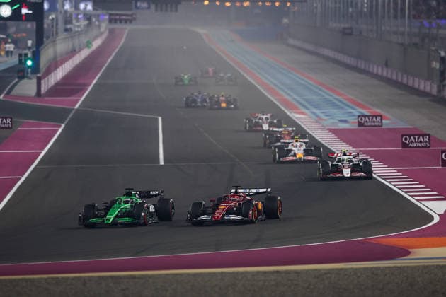 F1 - QATAR GRAND PRIX 2025 16 LECLERC Charles (mco), Scuderia Ferrari SF-25, action 27 HULKENBERG Nico (ger), Stake F1 Team Kick C45, action during the 2025 Formula 1 Qatar Grand Prix, 23th round of the 2025 FIA Formula One World Championship, WM, Weltmeisterschaft from November 28 to 30, 2025 on the Lusail International Circuit, in Lusail, Qatar -  Copyright: xEricxAlonsox