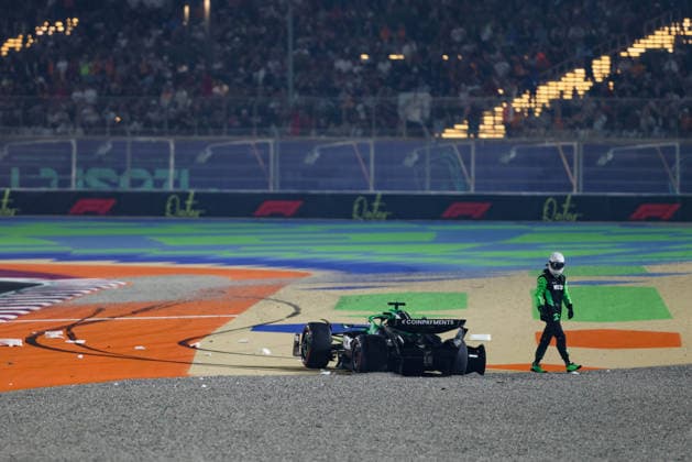 F1 - QATAR GRAND PRIX 2025 HULKENBERG Nico (ger), Stake F1 Team Kick C45, portrait crash, accident, during the 2025 Formula 1 Qatar Grand Prix, 23th round of the 2025 FIA Formula One World Championship, WM, Weltmeisterschaft from November 28 to 30, 2025 on the Lusail International Circuit, in Lusail, Qatar -  Copyright: xANTONINxVINCENTx