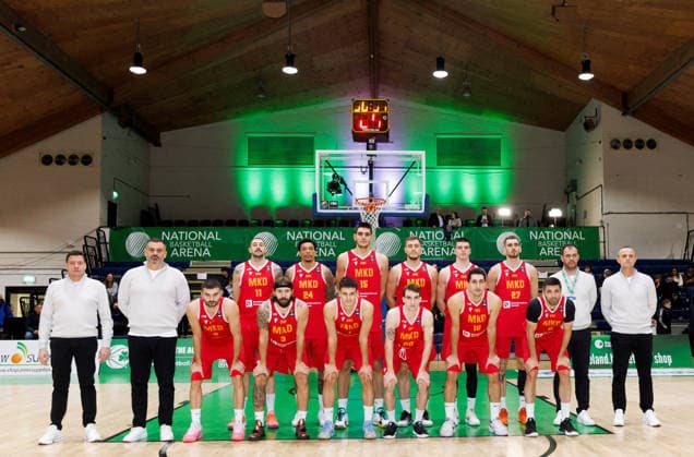 FIBA EuroBasket 2029 Pre-Qualifier, National Basketball Arena, Dublin 30 11 2025 Ireland vs North Macedonia The North Macedonia team photo The North Macedonia team photo 30 11 2025  Copyright: x INPHO TomxMaherx TEK_4691