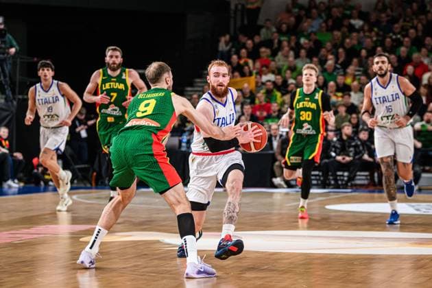 Nico Mannion Nazionale Italiana Maschile Senior - 2027 FIBA Basketball World Cup Qualifiers Lituania Lithuania - Italia Italy FIP 2025 Klaipeda, 30 11 2025 Foto M.Ceretti Ciamillo-Castoria Klaipeda ITA  Copyright: xMassimoxCerettix