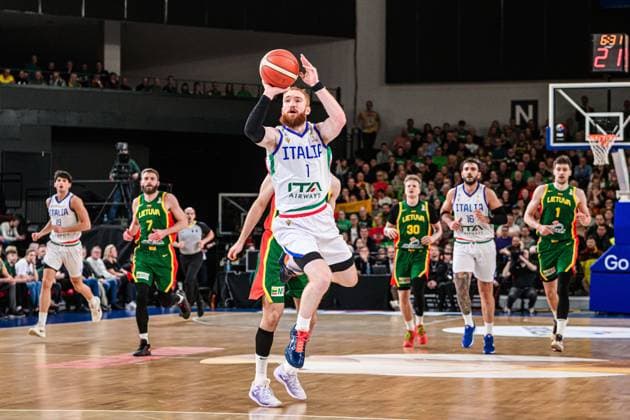 Nico Mannion Nazionale Italiana Maschile Senior - 2027 FIBA Basketball World Cup Qualifiers Lituania Lithuania - Italia Italy FIP 2025 Klaipeda, 30 11 2025 Foto M.Ceretti Ciamillo-Castoria Klaipeda ITA  Copyright: xMassimoxCerettix