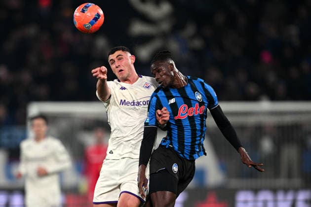 Cm Bergamo 30 11 2025 - campionato di calcio serie A Atalanta-Fiorentina foto Cristiano Mazzi Image nella foto: Kamaldeen Sulemana-Roberto Piccoli 