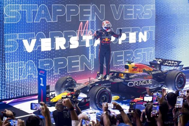 DOHA - Max Verstappen (Red Bull Racing) celebrates winning the Qatar Grand Prix at the Lusail International Circuit. ANP SANDER KONING xVIxANPxSportx xxANPxIVx 543494958 originalFilename: 543494958.jpg