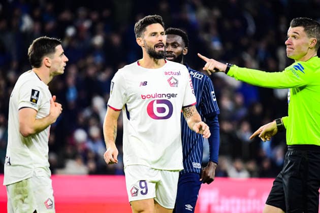 FOOTBALL : AC Le Havre vs Lille OSC - Ligue 1 McDonald s - JournÃ e 14 - 30 11 2025 Olivier Giroud (Lille OSC) Le HavreFrance  Copyright: xBaptistexAutissierx