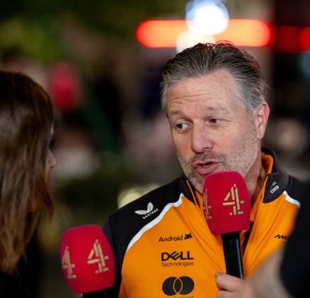 DOHA - Team principal Zak Brown (McLaren) is interviewed after Max Verstappen (Red Bull Racing) won the Qatar Grand Prix at the Lusail International Circuit. ANP SANDER KONING xVIxANPxSportx xxANPxIVx 543502149 originalFilename: 543502149.jpg