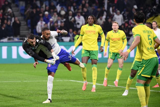 Olympique Lyonnais v FC Nantes - Ligue 1 McDonald s 2025 2026 08 Corentin TOLISSO (ol) - 01 Anthony LOPES (fcn) during the Ligue 1 McDonald s match between Olympique Lyonnais and FC Nantes at Groupama Stadium on November 30, 2025 in Lyon, France. Lyon France  Copyright: xFEPx 776348216
