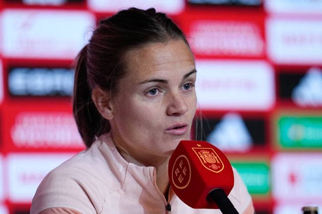 December 1, 2025, Madrid, Madrid, Spain: Irene Paredes of Spain attends her press conference, PK, Pressekonferenz during the training day of Spain ahead the UEFA Women s Nations League 2025 Final Second Leg match between Spain and Germany at Riyadh Air Metropolitano stadium on December 1, 2025, in Madrid, Spain. Madrid Spain - ZUMAa181 20251201_zaa_a181_002 Copyright: xDennisxAgyemanx