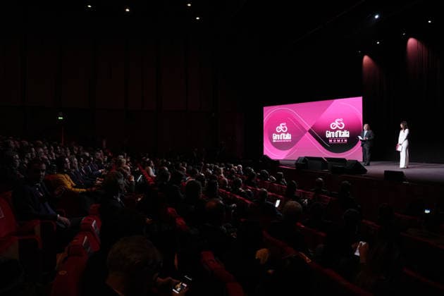 Pierluigi Pardo and Barbara Pedrotti during the presentation of the 2026 Giro d Italia man and women in Rome, Italy - December 1, 2025  Copyright: xMassimoxPaolone LaPressex