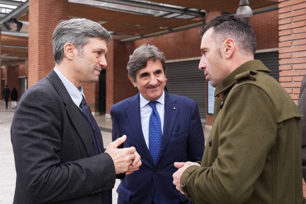 Matteo Zoppas, Urbano Cairo, Vincenza Nibali all International Bike Economy Forum before to the presentation of the 2026 Giro d Italia and 2026 Giro d Italia Women in Rome, Monday, December 1, 2025. Sports, cycling  Copyright: xMassimoxPaolone LaPressex