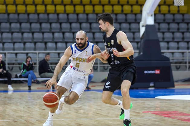 FIBA World Cup Qualifiers : Cyprus vs Germany STEFANOS ILIADIS of Cyprus attacks with the ball. Cyprus plays vs Germany for the Group E of the FIBA Basketball World Cup European Qualifiers, at Spyros Kyprianou Arena, Limassol, Cyprus, on Dec. 1, 2025.. Cyprus plays vs Germany for the Group E of the FIBA Basketball World Cup European Qualifiers, at Spyros Kyprianou Arena, Limassol, Cyprus, on Dec. 1, 2025. Limassol Cyprus Copyright: xKOSTASxPIKOULASx