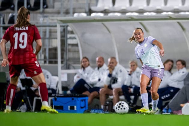 251201 Frida Maanum of Norway during the International Friendly, Länderspiel, Nationalmannschaft football match between Denmark and Norway on December 1, 2025 in La Linea. Photo: Vegard Grott BILDBYRAN kod VG VG0842 bbeng fotboll football soccer fotball träningslandskamp privatlandskamp landskamp international friendly norge norway women dam danmark denmark Copyright: VEGARDxGRoTT BB251201VG026