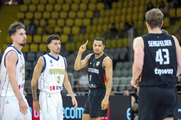 FIBA World Cup Qualifiers : Cyprus vs Germany NELSON WEIDEMANN of Germany reacts during the game. Cyprus plays vs Germany for the Group E of the FIBA Basketball World Cup European Qualifiers, at Spyros Kyprianou Arena, Limassol, Cyprus, on Dec. 1, 2025. Limassol Cyprus Copyright: xKOSTASxPIKOULASx