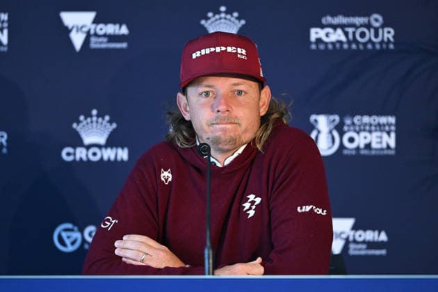 AUSTRALIAN OPEN GOLF PRO AM, Cam Smith of Australia speaks to media during a press conference, PK, Pressekonferenz ahead of the Australian Open Pro Am at the Royal Melbourne Golf Club in Melbourne, Tuesday, December 2, 2025. ( NO ARCHIVING MELBOURNE VICTORIA AUSTRALIA Royal Melbourne Golf Club  Copyright: xJAMESxROSSx 20251202122103306772