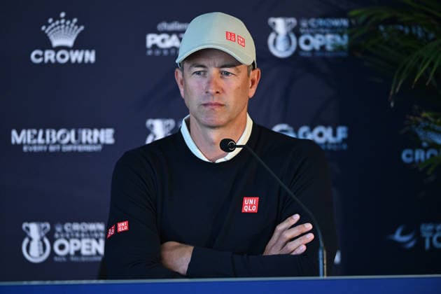 AUSTRALIAN OPEN GOLF PRO AM, Adam Scott of Australia speaks to media during a press conference, PK, Pressekonferenz ahead of the Australian Open Pro Am at the Royal Melbourne Golf Club in Melbourne, Tuesday, December 2, 2025. ( NO ARCHIVING MELBOURNE VICTORIA AUSTRALIA Royal Melbourne Golf Club  Copyright: xJAMESxROSSx 20251202164158978430
