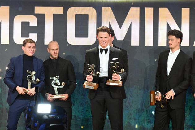 Milan, AIC Football Gala 2025 - Nicolò Barella, Scott McTominay, Alessandro Bastoni, Federico Dimarco, Mile Svilar  Copyright: xManuekexMangiarottix xipa-agency.netx xMangiarotti Terenghix IPA_Agency_IPA68610853  Copyright: xIMAGO ManuekexMangiarottix xipa-agency.netx xIMAGO IndependentxPhotoxAgencyxInt.x IPA_Agency_IPA68610853