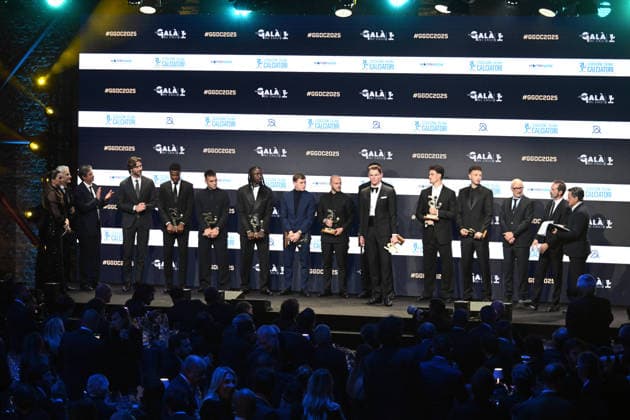 Milan, AIC Football Gala 2025 - Lautaro Martinez, Moise Kean, Nicolò Barella, Scott McTominay, Alessandro Bastoni, Amir Rrahmani, Denzel Dumfries, Federico Dimarco, Mile Svilar  Copyright: xManuekexMangiarottix xipa-agency.netx xMangiarotti Terenghix IPA_Agency_IPA68610855  Copyright: xIMAGO ManuekexMangiarottix xipa-agency.netx xIMAGO IndependentxPhotoxAgencyxInt.x IPA_Agency_IPA68610855