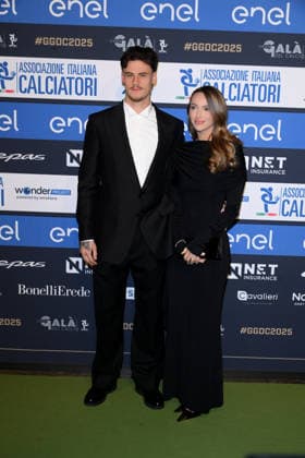 Milan, AIC Football Gala 2025 - Mile Svilar with his wife June Peeters  Copyright: xAlbertoxTerenghix xipa-agency.netx xMangiarotti Terenghix IPA_Agency_IPA68613024