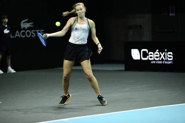 TENNIS - WTA, Tennis Damen - OPEN ANGERS LOIRE TRELAZE 2025 Jessika Ponchet during the Open Angers Loire TrÃ lazÃ , WTA 125 tennis tournament on 2 December 2025 at Arena Loire TrÃ lazÃ in TrÃ lazÃ , France - Photo Julien Kammerer PsnewZ TrÃ lazÃ France  Copyright: xJulienxKammererx