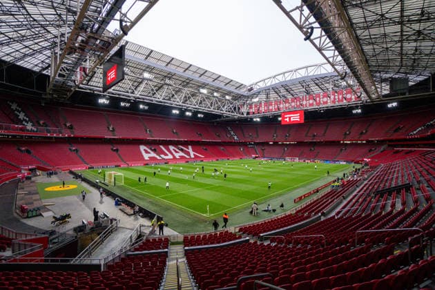 2025-12-02 Ajax v FC Groningen - Dutch Eredivisie AMSTERDAM, NETHERLANDS - DECEMBER 2: A general interior overview with empty seats because of the firework incident during the Dutch Eredivisie match between Ajax and FC Groningen at Johan Cruijff Arena on December 2, 2025 in Amsterdam, Netherlands. Amsterdam Johan Cruijff Arena Netherlands Content not available for redistribution in The Netherlands directly or indirectly through any third parties. Copyright: xJorisxVerwijstx