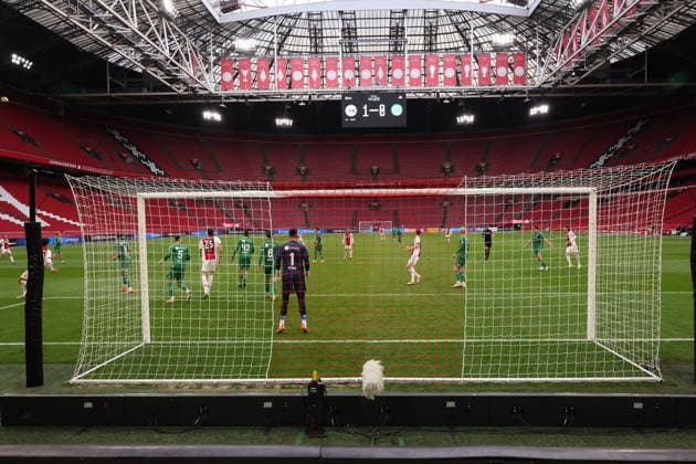 empty stadium during the match AFC Ajax Amsterdam vs FC Groningen at the Johan Cruijff ArenA for the Dutch Vriendenloterij Eredivisie season 2025-2026 in AMSTERDAM, Netherlands on 1 december 2025, (photo by Peter Lous EYE4images DeFodi Images)