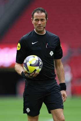 AMSTERDAM , 02-12-2025 , JohanCruyff Arena , season 2025 2026 , Dutch Eredivisie Football , match between Ajax and FC Groningen (replay) , Picture shows , referee Bas Nijhuis Ajax - Groningen (replay)  x32314117x Copyright: