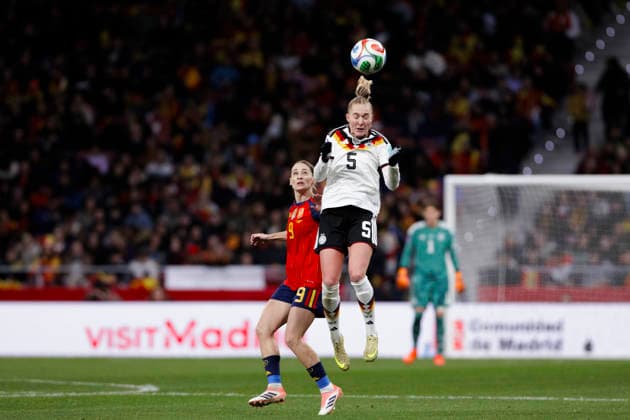 UEFA Women s Nations League final - Spain vs Germany MADRID,SPAIN - 2 December:Janina Minge of Germany in action during the UEFA Women s Nations League final 2025 26 second leg match between Spain and Germany at Riyadh Air Metropolitano Stadium. (Photo by Guille Martinez f22photo) Madrid Riyadh Air Metropolitano Stadium Spain Copyright: xGuillermoxMartinezx