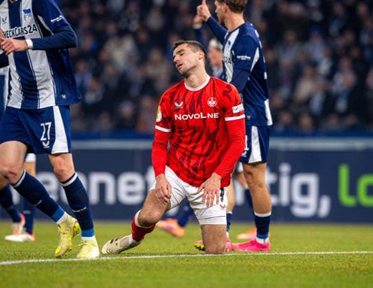 Fußball, Herren, Saison 2025 2026, DFB-Pokal (Achtelfinale), Hertha BSC - 1. FC Kaiserslautern, Ivan Prtajin (Kaiserslautern), 02.12.2025, Copyright: xSebastianxRäppold MatthiasxKochx