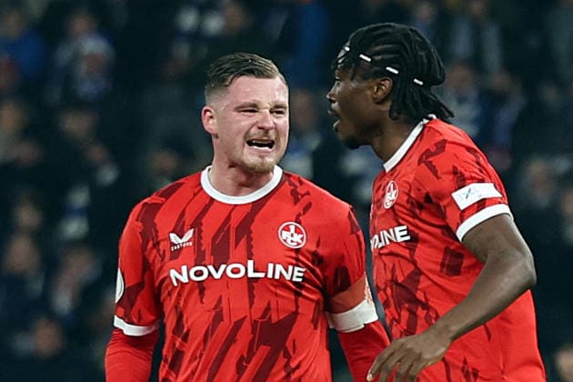 02.12.2025, xrekx, Fussball DFB Pokal 1 8 Finale, Hertha BSC Berlin - 1.FC Kaiserslautern v.l. Torjubel nach dem Tor zum celebrating the goal celebrate 3:1 durch Marlon Ritter (1.FC Kaiserslautern) (DFL DFB REGULATIONS PROHIBIT ANY USE OF PHOTOGRAPHS as IMAGE SEQUENCES and or QUASI-VIDEO) Berlin
