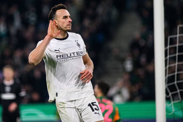 MOENCHENGLADBACH, GERMANY - 2 DECEMBER, 2025: Haris Tabakovic, goal - The DFB Pokal, German Cup, match Borussia vs St.Pauli at Borussia Park.  Copyright: xVitaliixKliuievx