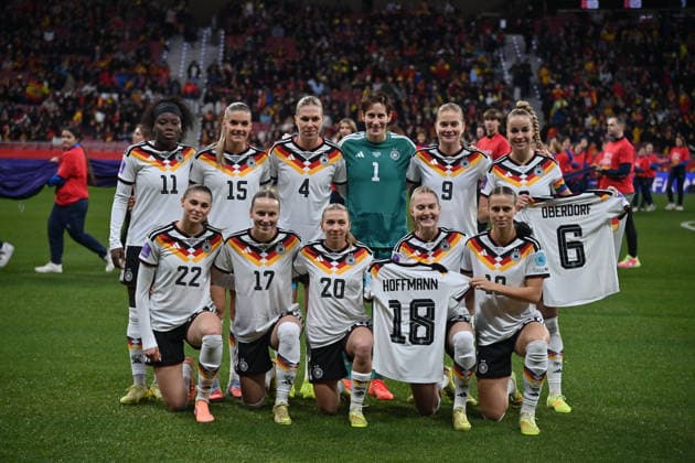 Madrid, Estadio Metropolitano, 02.12.25, ESP, Frauen, UEFA Women s Nations Leaugue, Finale 2025, Spanien - Deutschland Bild: Teamfoto Deutschland UEFA regulations prohibit any use of photographs as image sequences and or quasi-video. Madrid Spanien