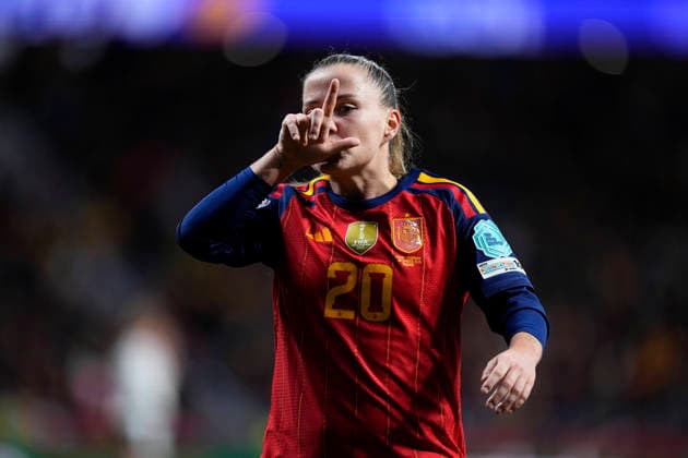 December 2, 2025, Madrid, Madrid, Spain: Claudia Pina of Spain celebrates a goal during the UEFA Women s Nations League 2025 final second leg match between Spain and Germany at Riyadh Air Metropolitano stadium on December 02, 2025 in Madrid, Spain. Madrid Spain - ZUMAa181 20251202_zaa_a181_098 Copyright: xOscarxJ.xBarrosox