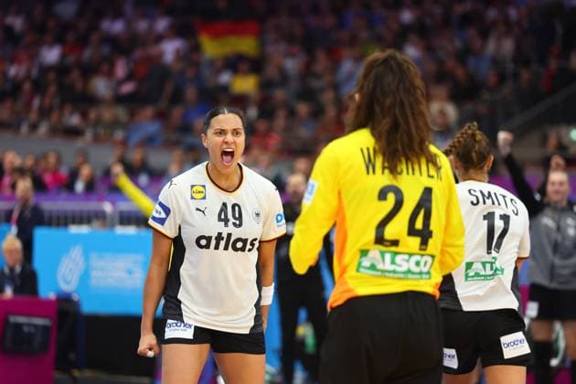 Aimee von Pereira (Deutschland) jubelt Färöer-Inseln vs Deutschland, Handball, Frauen-Weltmeisterschaft, 02.12.2025 Färöer-Inseln vs Deutschland, Handball, Frauen-Weltmeisterschaft, 02.12.2025 Dortmund Copyright: xEibner-Pressefotox EP_RWS