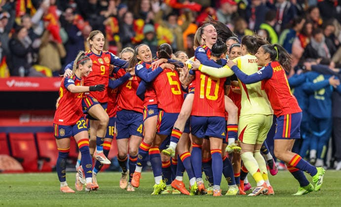 ESP, Madrid, Spanien vs Deutschland, Länderspiel, Fussball, UEFA, Spielzeit 2025 2026, Womens Nations League, Riyadh Air Metropolitano, Finale im Bild: Spanien besiegt Deutschand mit 3:0 im Nations League Finale DFB DFL REGULATIONS PROHIBIT ANY USE OF PHOTOGRAPHS AS IMAGE SEQUENCES AND OR QUASI-VIDEO, 02.12.2025 Copyright: HMBxMedia HendrikxHamelau