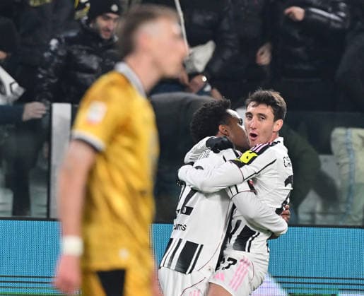 December 2, 2025, Turin, Italy: Juventus players jubilates after scoring the goal (1-0) during the round of 16 of the Italian Cup soccer match Juventus FC vs Udinese Calcio at the Allianz Stadium in Turin, Italy, 2 December 2025 ANSA ALESSANDRO DI MARCO. Coppa Italia: Juventus FC Vs Udinese Calcio  - ZUMAa110 20251202_zaf_a110_026 Copyright: xAlessandroxDixMarcox