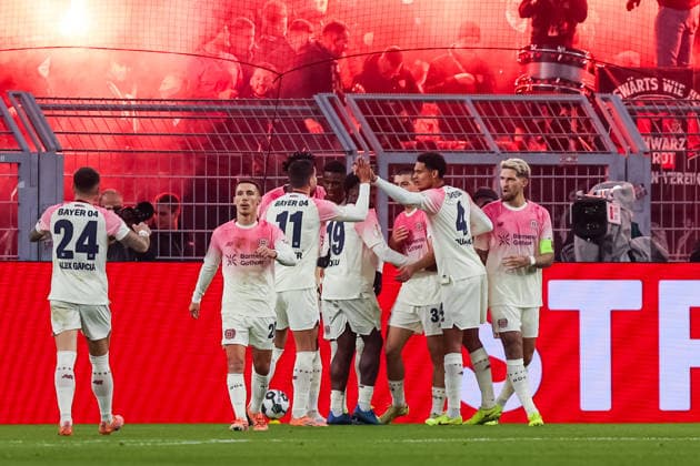 Torjubel zum 1:0 für Bayer Leverkusen durch Ibrahim Maza (Bayer Leverkusen) GER, Borussia Dortmund gegen Bayer Leverkusen, Fussball, DFB-Pokal, Achtelfinale, Spielzeit 2025 2026, 02.12.2025 DFL REGULATIONS PROHIBIT ANY USE OF PHOTOGRAPHS AS IMAGE SEQUENCES AND OR QUASI-VIDEO GER, Borussia Dortmund gegen Bayer Leverkusen, Fussball, DFB-Pokal, Achtelfinale, Spielzeit 2025 2026, 02.12.2025 Dortmund Copyright: xEibner-Pressefoto FrankxZeisingx EP_FZG
