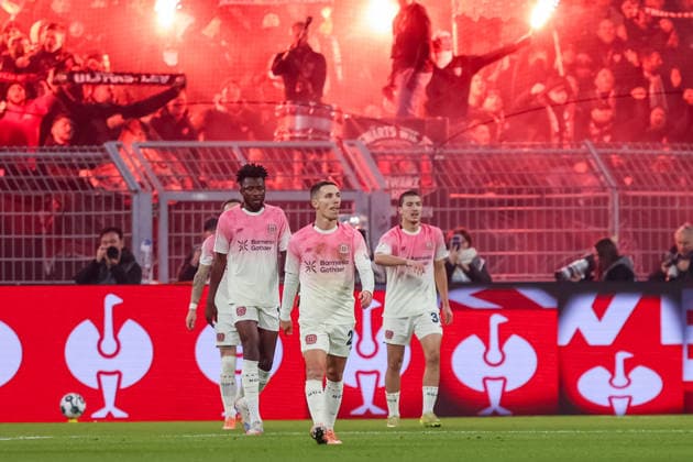 Torjubel zum 1:0 für Bayer Leverkusen durch Ibrahim Maza (Bayer Leverkusen) GER, Borussia Dortmund gegen Bayer Leverkusen, Fussball, DFB-Pokal, Achtelfinale, Spielzeit 2025 2026, 02.12.2025 DFL REGULATIONS PROHIBIT ANY USE OF PHOTOGRAPHS AS IMAGE SEQUENCES AND OR QUASI-VIDEO GER, Borussia Dortmund gegen Bayer Leverkusen, Fussball, DFB-Pokal, Achtelfinale, Spielzeit 2025 2026, 02.12.2025 Dortmund Copyright: xEibner-Pressefoto FrankxZeisingx EP_FZG