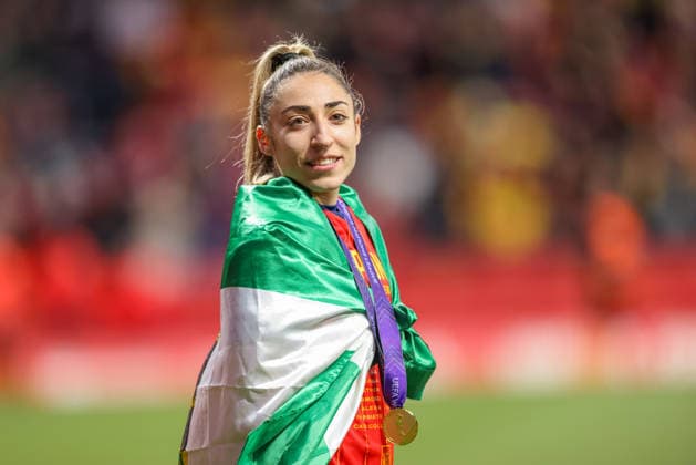 ESP, Madrid, Spanien vs Deutschland, Länderspiel, Fussball, UEFA, Spielzeit 2025 2026, Womens Nations League, Riyadh Air Metropolitano, Finale im Bild: Spanien gewinnt mit 3:0 nach Toren gegen Deutschland, Jubel und Freude bei Espana, Olga Carmona (Spanien 7) DFB DFL REGULATIONS PROHIBIT ANY USE OF PHOTOGRAPHS AS IMAGE SEQUENCES AND OR QUASI-VIDEO, 02.12.2025 Copyright: HMBxMedia HendrikxHamelau