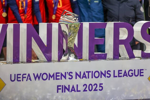 ESP, Madrid, Spanien vs Deutschland, Länderspiel, Fussball, UEFA, Spielzeit 2025 2026, Womens Nations League, Riyadh Air Metropolitano, Finale im Bild: Pokal UEFA Womens Nations League DFB DFL REGULATIONS PROHIBIT ANY USE OF PHOTOGRAPHS AS IMAGE SEQUENCES AND OR QUASI-VIDEO, 02.12.2025 Copyright: HMBxMedia HendrikxHamelau