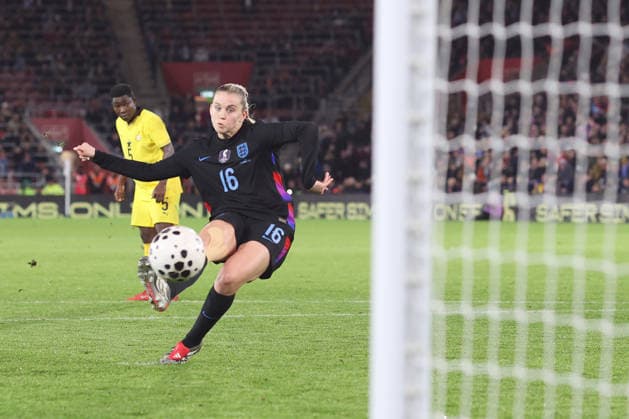 England v Ghana Women 02 December 2025, Southampton - International Football Friendly - England v Ghana Women - Alessia Russo of England scores their 2nd goal with a penalty - Photo: Charlotte Wilson Offside. Southampton UK Copyright: xCharlottexWilsonx xOffsidexOffside