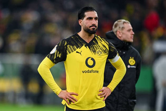 02.12.2025, Fussball, DFB-Pokal, Achtelfinale, Borussia Dortmund - Bayer Leverkusen, Emre Can (Borussia Dortmund) xRHR-FOTO TKx Copyright: RHR-FOTOx RHR-FOTO TK