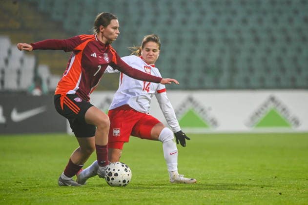 GDANSK, 02.12.2025 Pilka nozna kobiet mecz towarzyski Polska - Lotwa Women friendly football match Poland - Latvia NZ dominika grabowska , uma upite Fot. ANNA LANGOWSKA 058sport.pl NEWSPIX.PL --- newspix.pl POLAND OUT! 