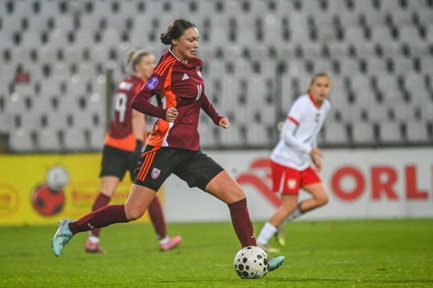 GDANSK, 02.12.2025 Pilka nozna kobiet mecz towarzyski Polska - Lotwa Women friendly football match Poland - Latvia NZ arseno evelina dace johansone Fot. ANNA LANGOWSKA 058sport.pl NEWSPIX.PL --- newspix.pl POLAND OUT! 
