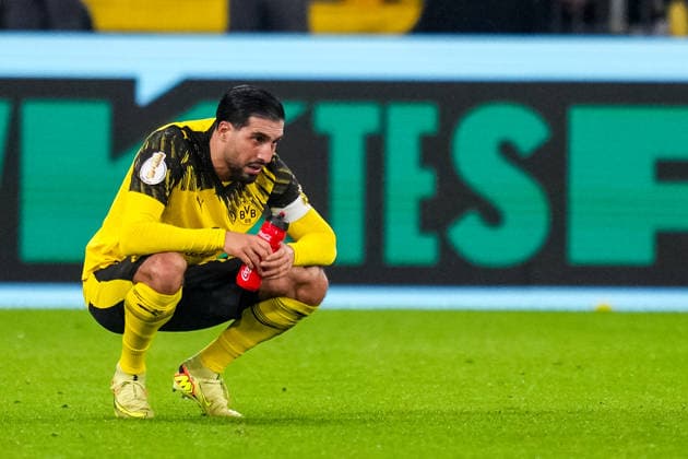 DORTMUND, GERMANY - DECEMBER 2: Emre Can of Borussia Dortmund looks dejected after the DFB Cup round of 16 match between Borussia Dortmund and Bayer 04 Leverkusen at Signal Iduna Park on December 2, 2025 in Dortmund, Germany. (Photo by Rene Nijhuis) SPO  Copyright: xRenexNijhuis