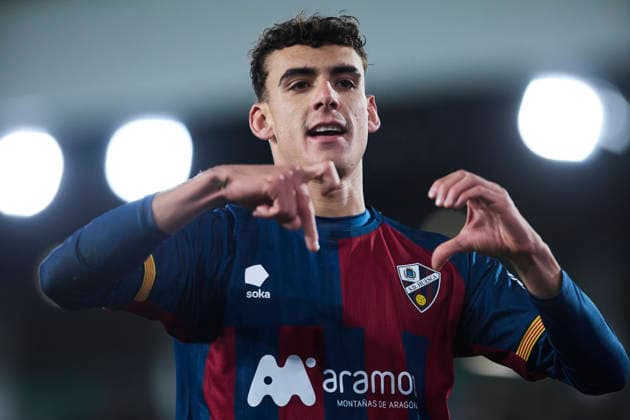 Racing Club Ferrol v SD Huesca - Copa del Rey FERROL, SPAIN - DECEMBER 2: Angel Perez of SD Huesca celebrates after scoring his team s first goal during the Copa del Rey second round match between Racing Club Ferrol and SD Huesca at Campo Municipal A Malata on December 2, 2025 in Ferrol, Spain. (Photo by Diego Simon Photo Players Images Magara Press) Ferrol Estadio Municipal A Malata Spain Copyright: xDiegoxSimonx